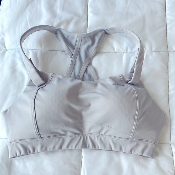 Brooks Other - Brooks sports bra velcro criss cross adjustable straps size 32c silver